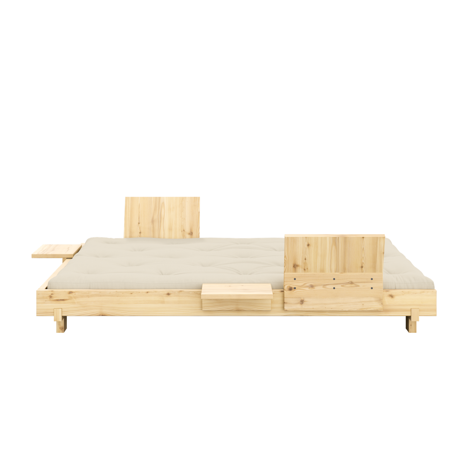 KARUP DESIGN Social Sofa blank gelakt, Afmeting: 140 X 200 cm, Kleur: 747 Beige, Optie: Met 2x rugsteun &amp; 2x tafel