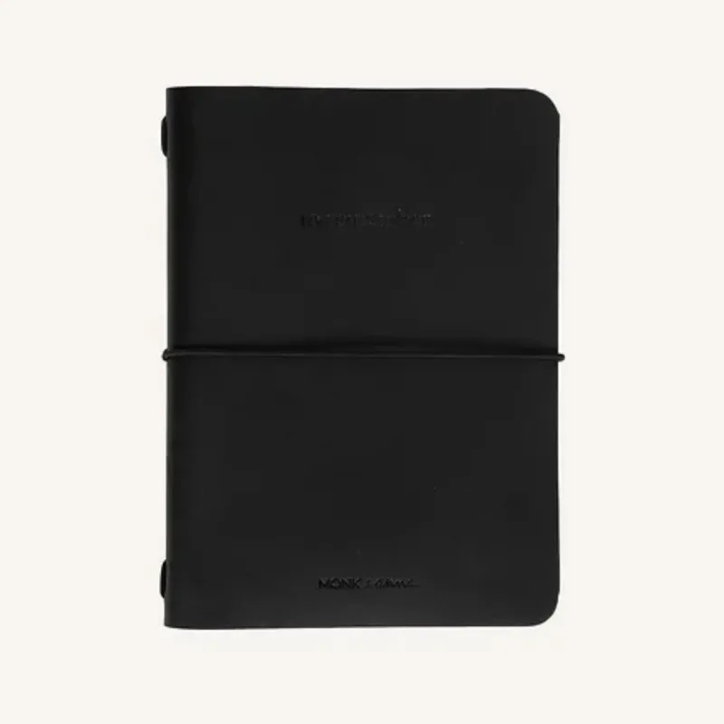 MONK &amp; ANNA notebook vegan leather Pebbled Black
