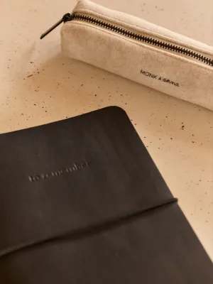 MONK &amp; ANNA notebook vegan leather Pebbled Black