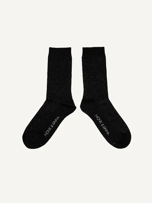 MONK &amp; ANNA Sokken Glitter Black
