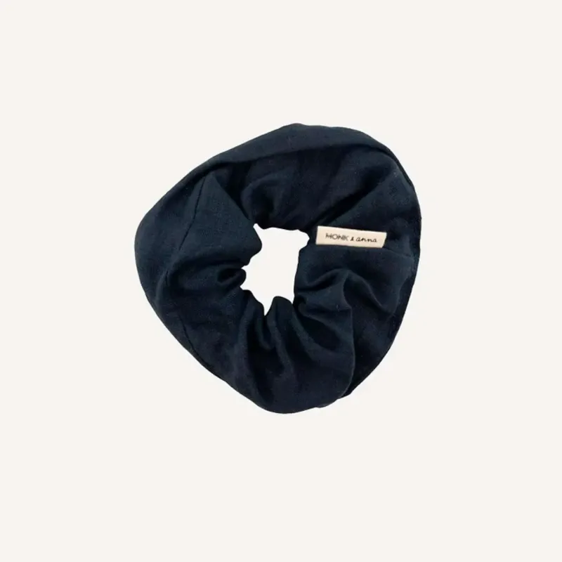 MONK &amp; ANNA Scrunchie linnen Midnight