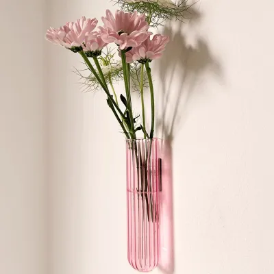 MUURBLOEMPJES magneetvaasjes XL roze per/stuk