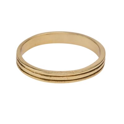 XZOTA ring Thin Stripe Band brass