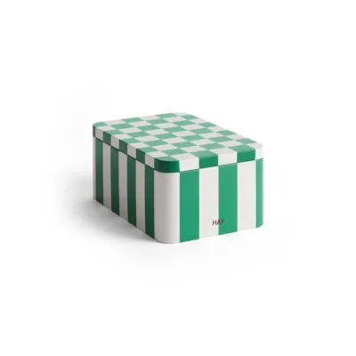 HAY Tin Container small green &amp; off white