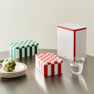 HAY Tin Container small green &amp; off white