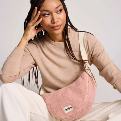 HINDBAG Andrea schoudertas teddy roze