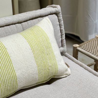 HH Kussen wol wasabi stripes