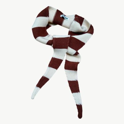 BYBJOR Mini Scarf Wool chunky stripe brown/ cream