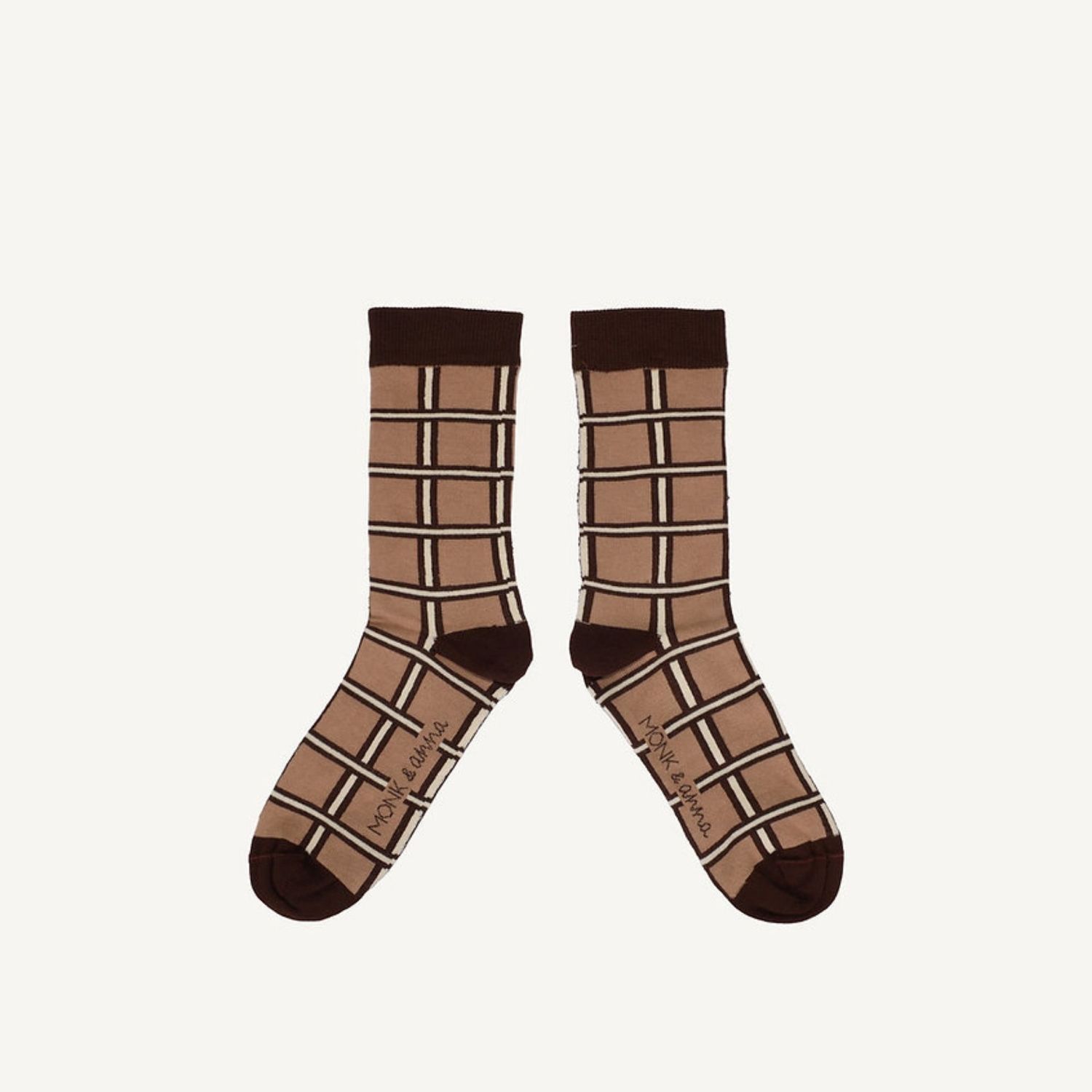 MONK &amp; ANNA Sokken Checked Clay