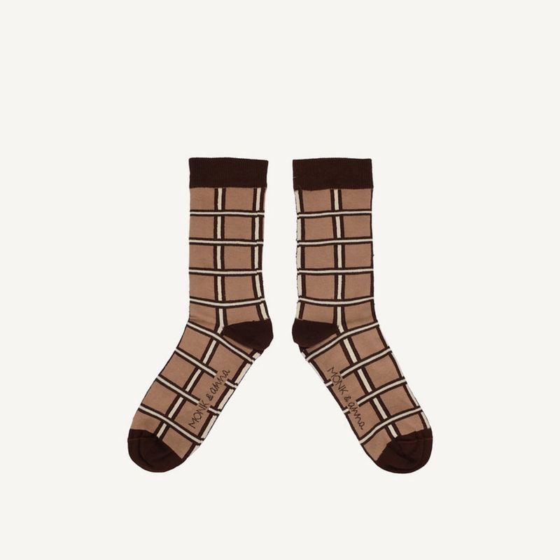 MONK &amp; ANNA Sokken Checked Clay