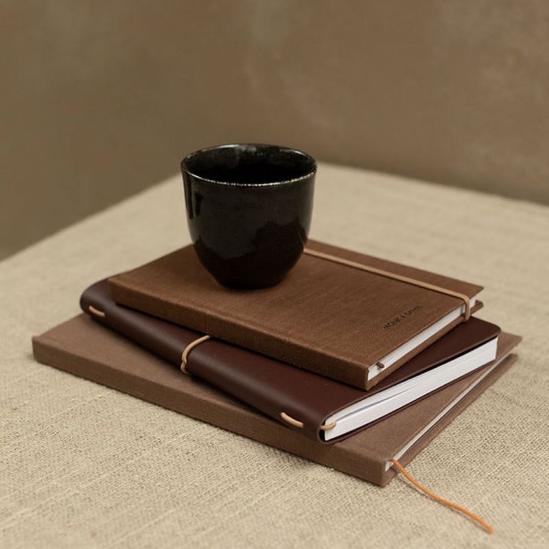 MONK &amp; ANNA notebook S linen Mahogany