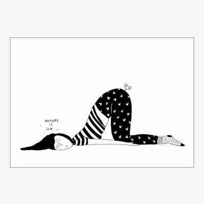 HELEN B postcard Battery Low