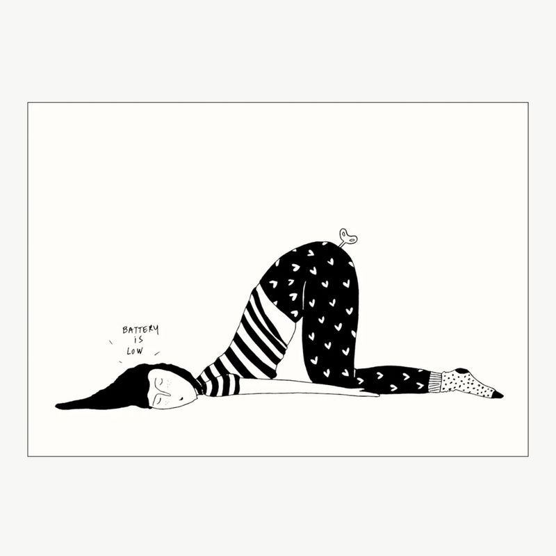 HELEN B postcard Battery Low