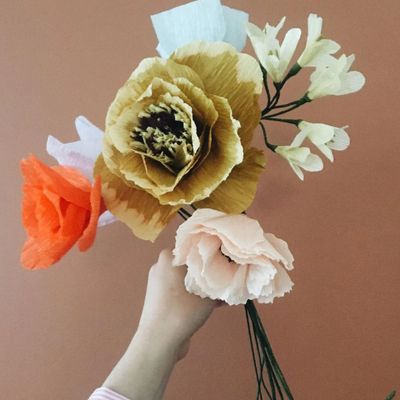 STUDIO ABOUT Paper Flower Chrysanthemum dark ochre