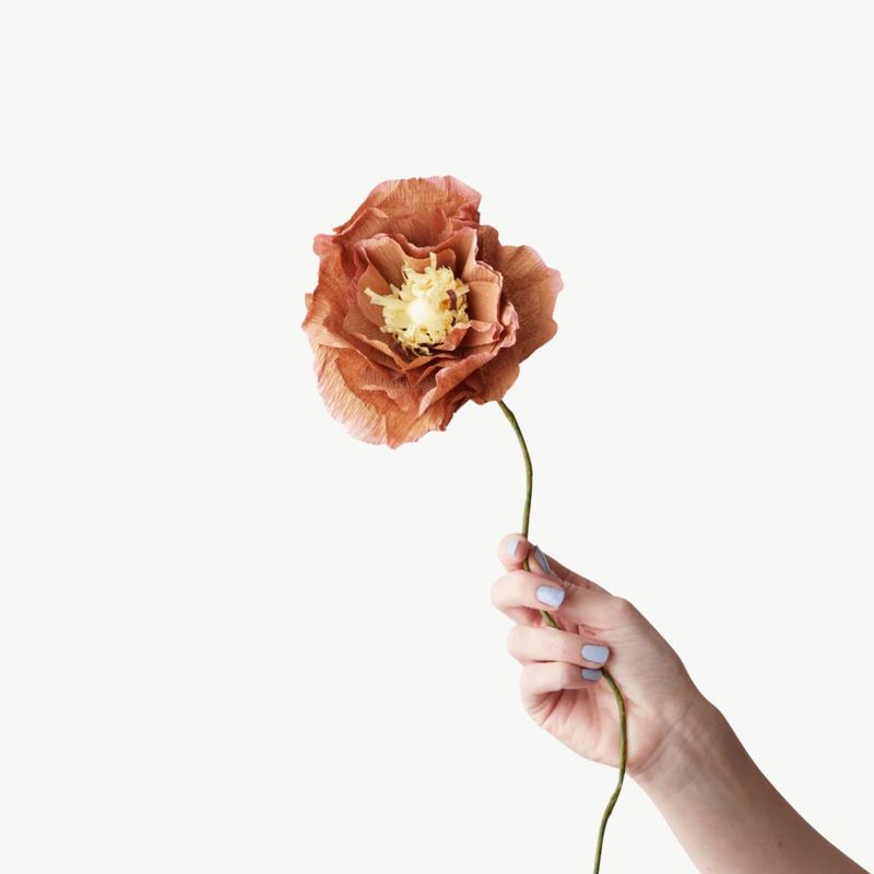 STUDIO ABOUT Paper Flower Ice Poppy dark ochre
