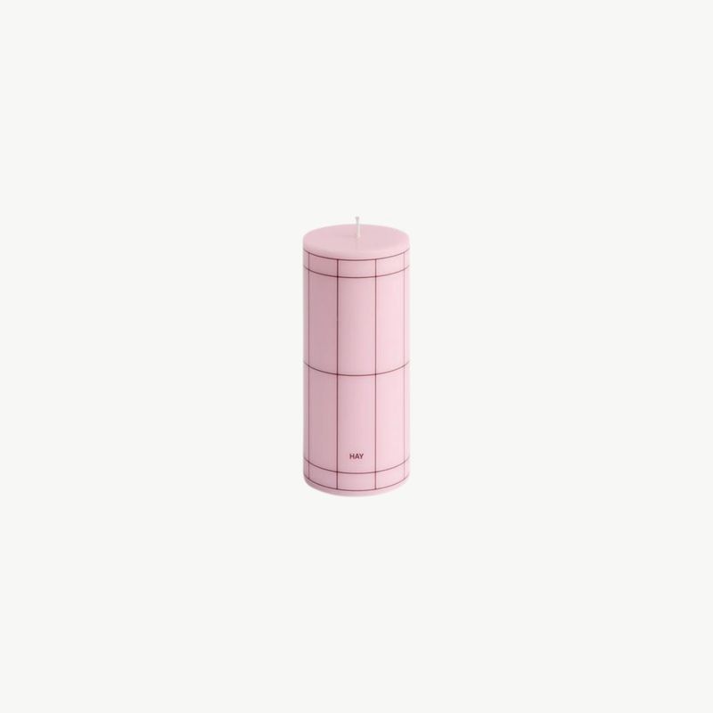 HAY Column kaars light pink &amp; bordeaux small