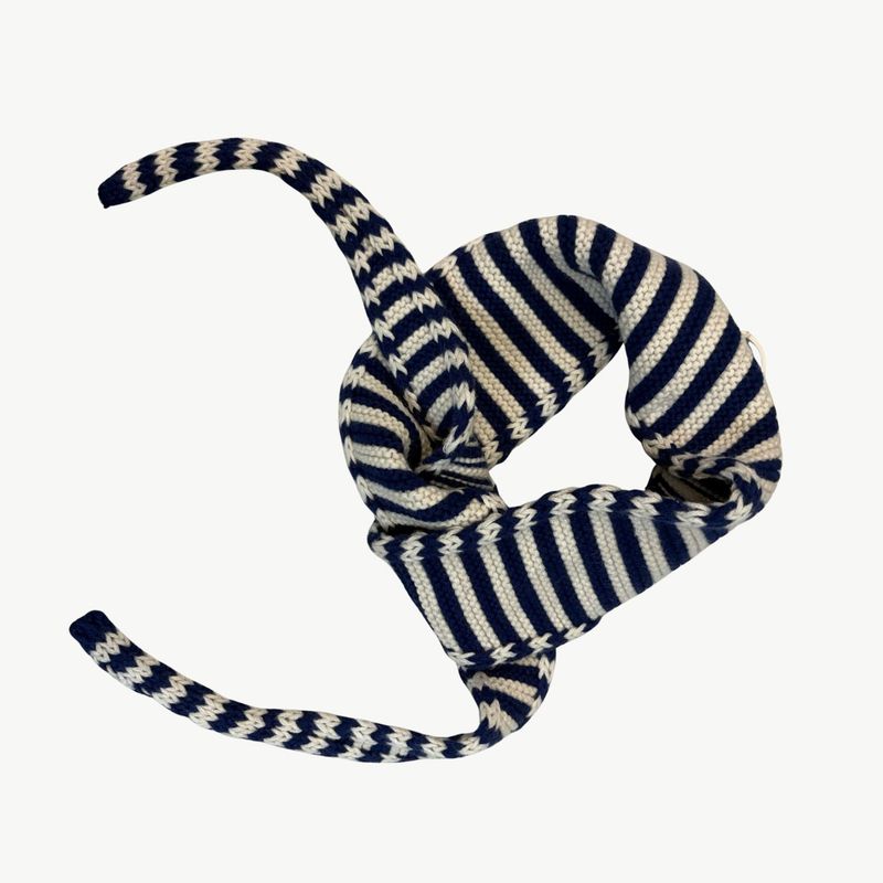 BYBJOR Mini Scarf Wool stripe Cobalt-Cream