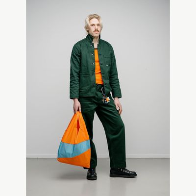 SUSAN BIJL The New Shopping Bag Orange &amp; Ocean large