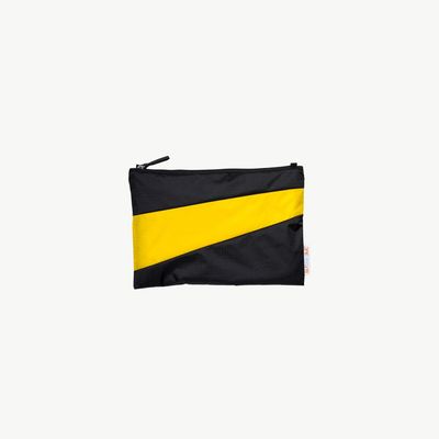 SUSAN BIJL The New Pouch Black &amp; Sunflower medium