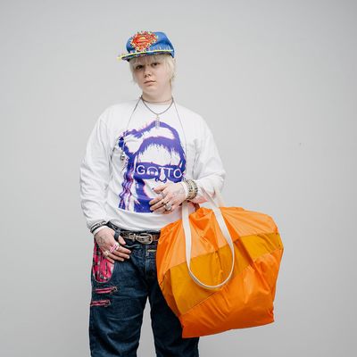 SUSAN BIJL The New Trash Bag Orange &amp; Ginger large