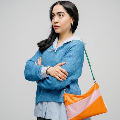 SUSAN BIJL The New Pouch Orange &amp; Pink Panther medium