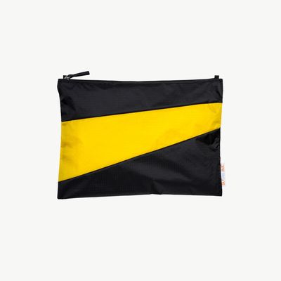 SUSAN BIJL The New Pouch Black &amp; Sunflower large