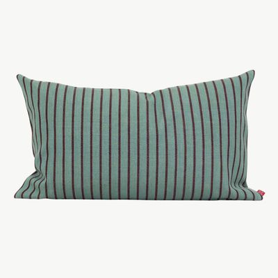 A WORLD OF CRAFT Laura kussenhoes groengrijs/wine 30x50cm