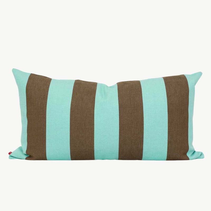 A WORLD OF CRAFT Fifi kussenhoes turquoise/bruin 50x90cm