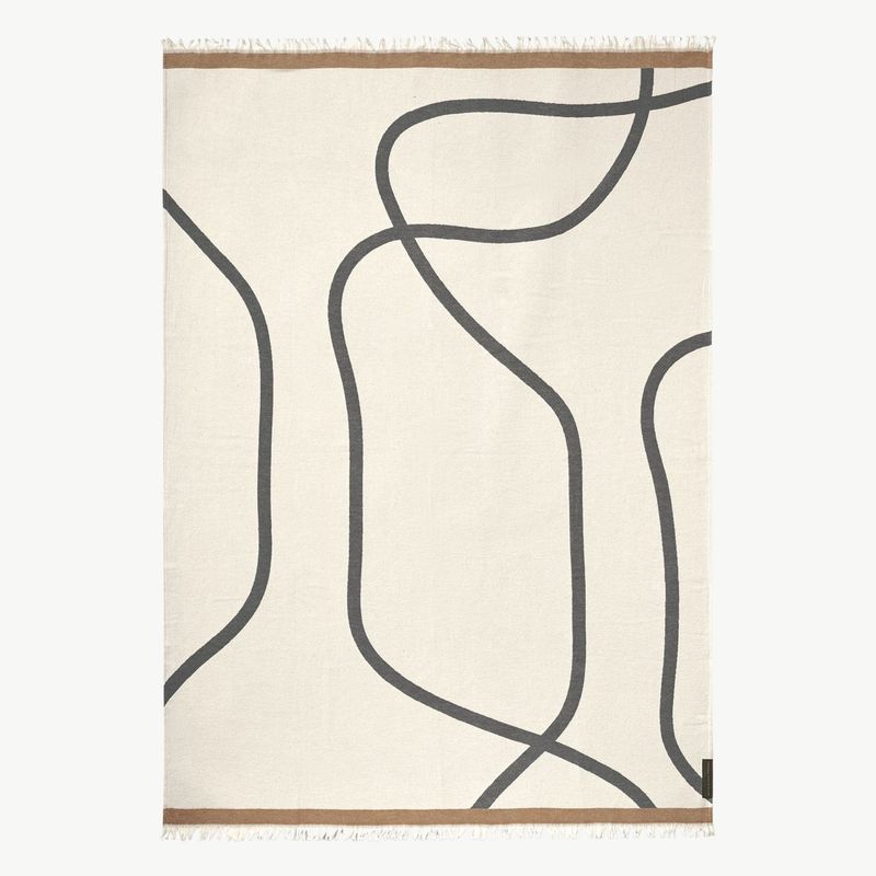 METTE DITMER Shadow Plaid off-white/grey 130x175cm