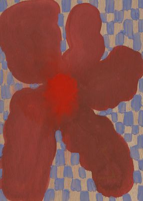 PAPER COLLECTIVE Flowers with Checks 06 poster 30X40cm