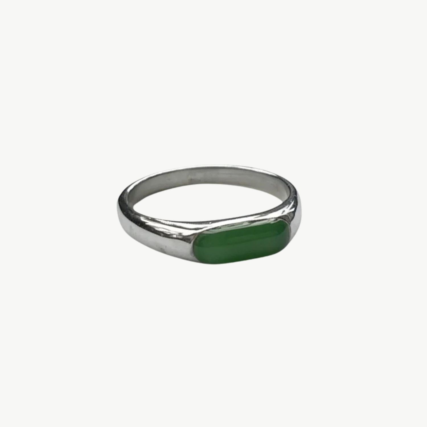 XZOTA Green Signet ring silver plated