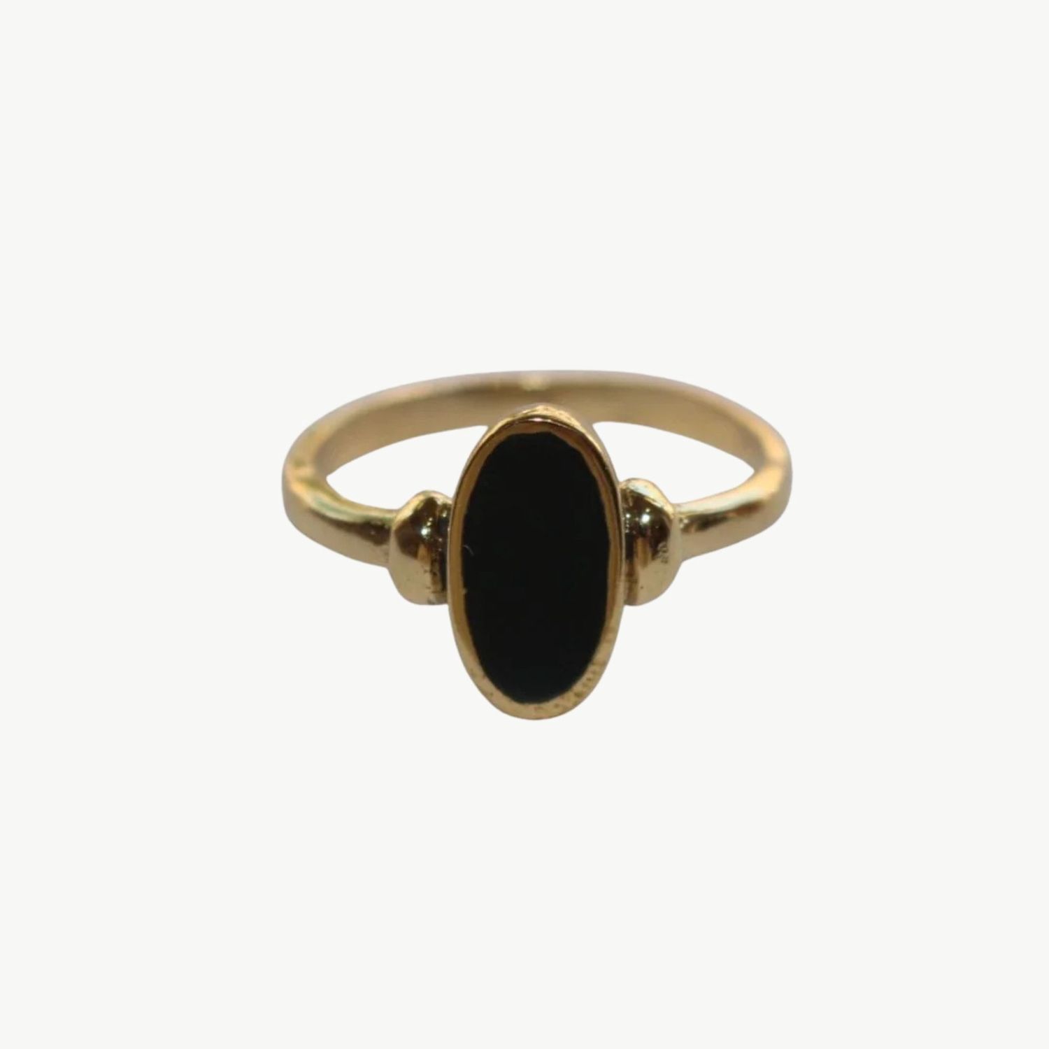 XZOTA Dark Green Resin Oval ring brass