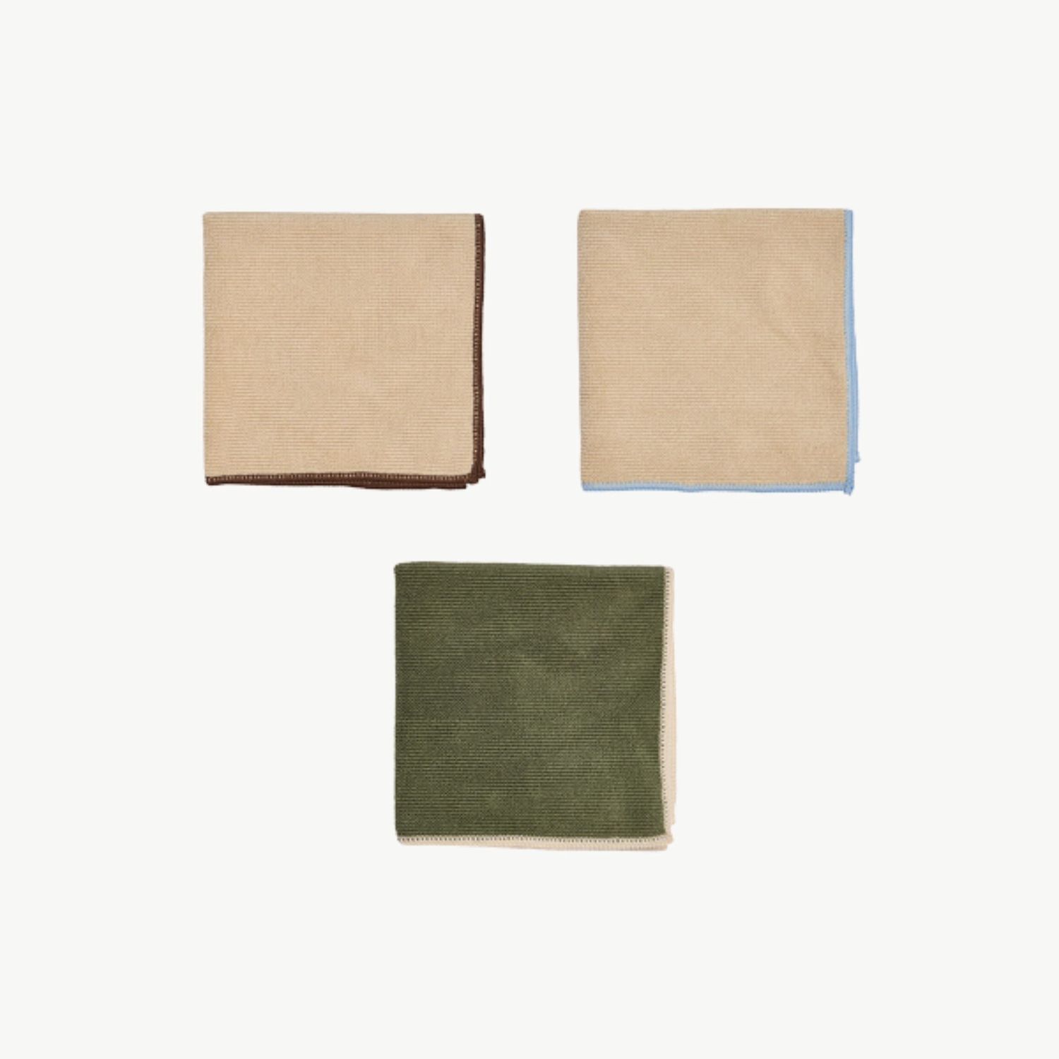 OYOY Vaatdoek Mundus Microfiber 3-pack Camel/ Olive