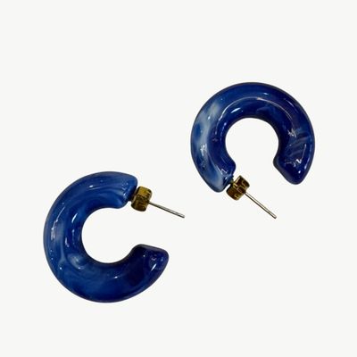 BYBJOR Colorful Rainbow oorbellen cobalt blauw