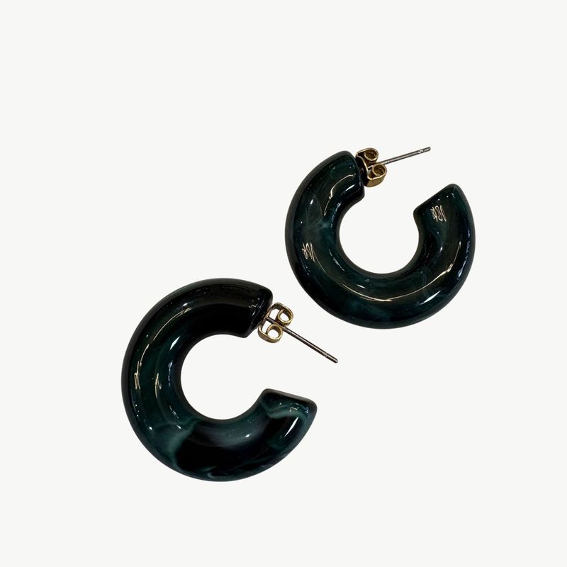 BYBJOR Colorful Rainbow oorbellen donker groen