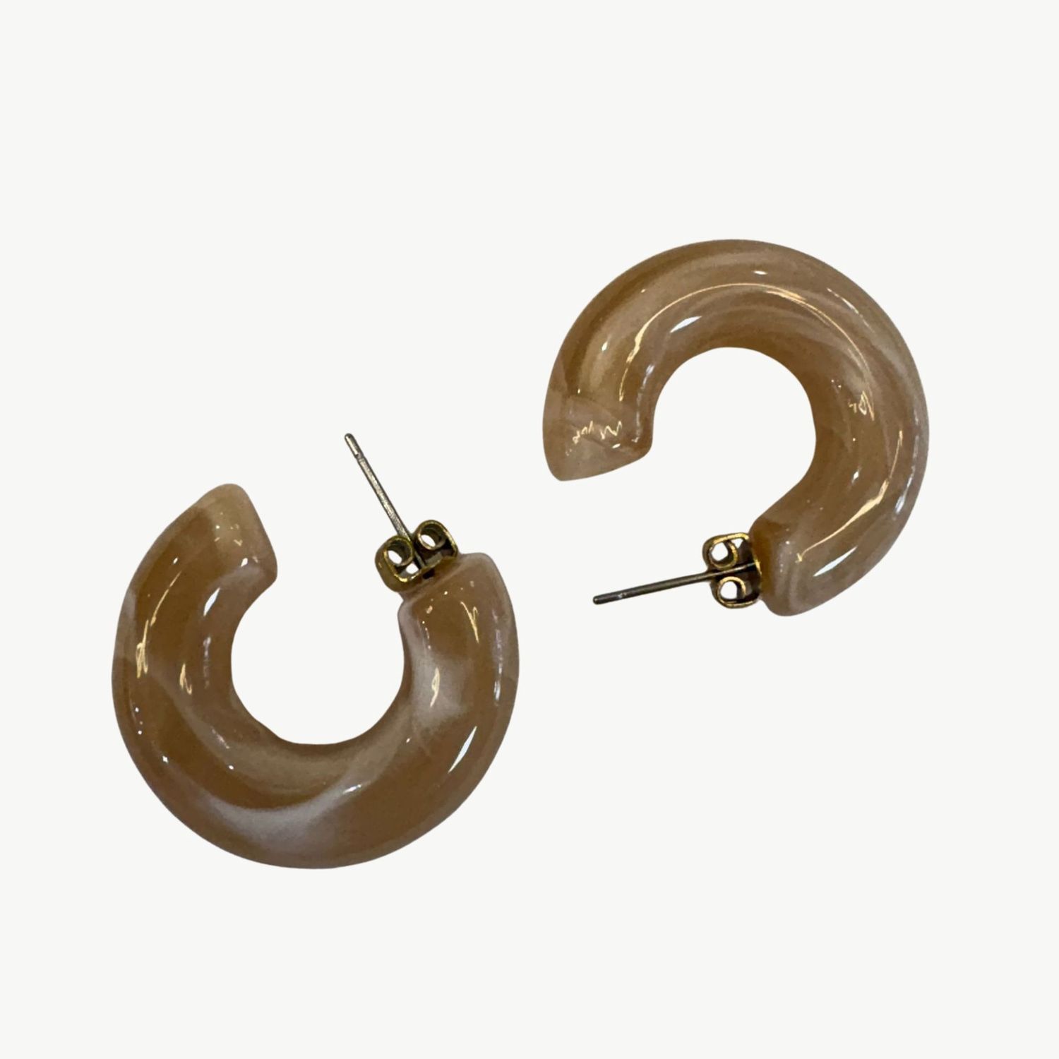 BYBJOR Colorful Rainbow oorbellen taupe-licht bruin