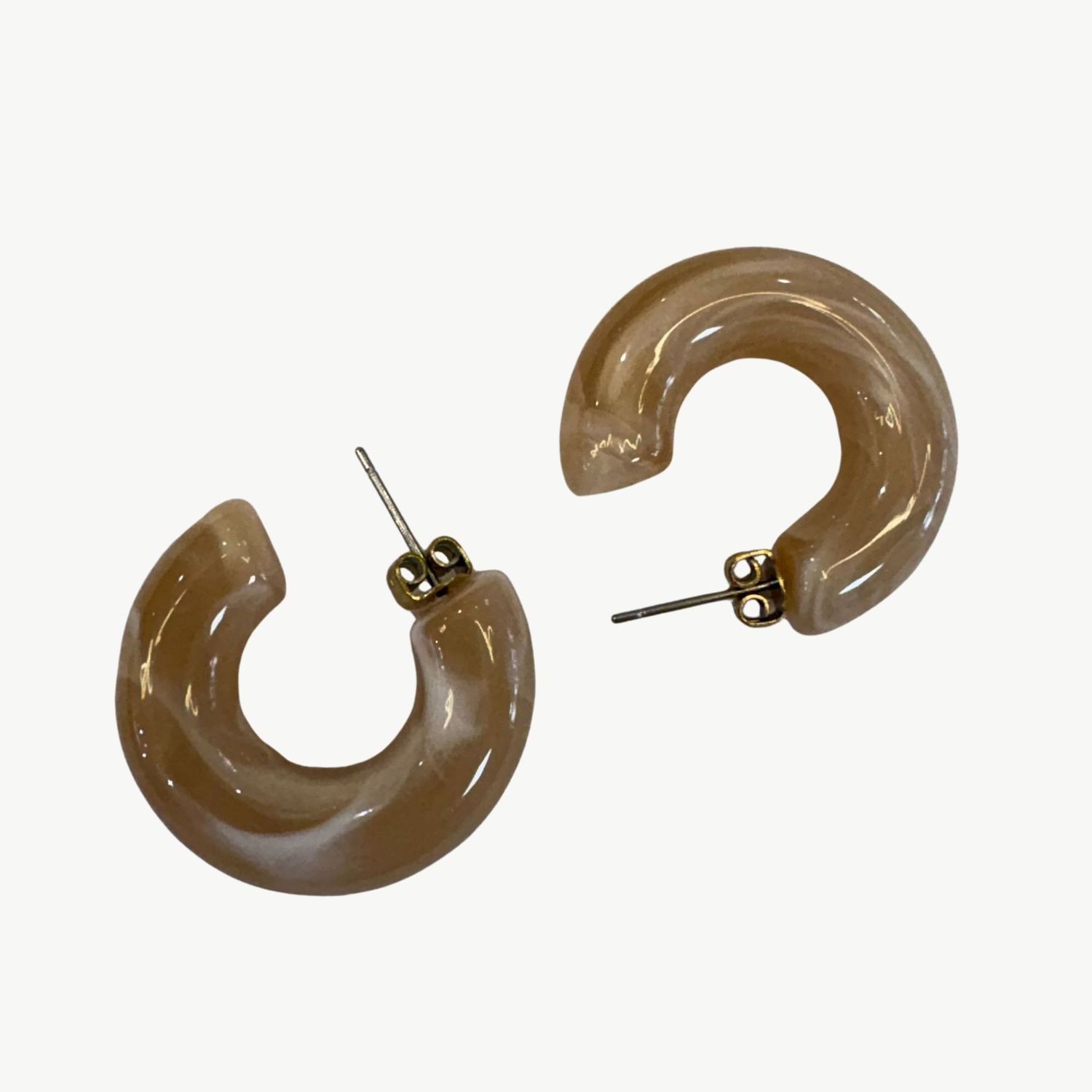 BYBJOR Colorful Rainbow oorbellen taupe-licht bruin