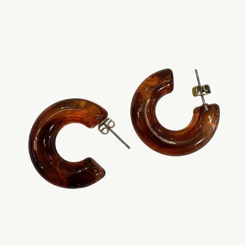 BYBJOR Colorful Rainbow oorbellen bruin