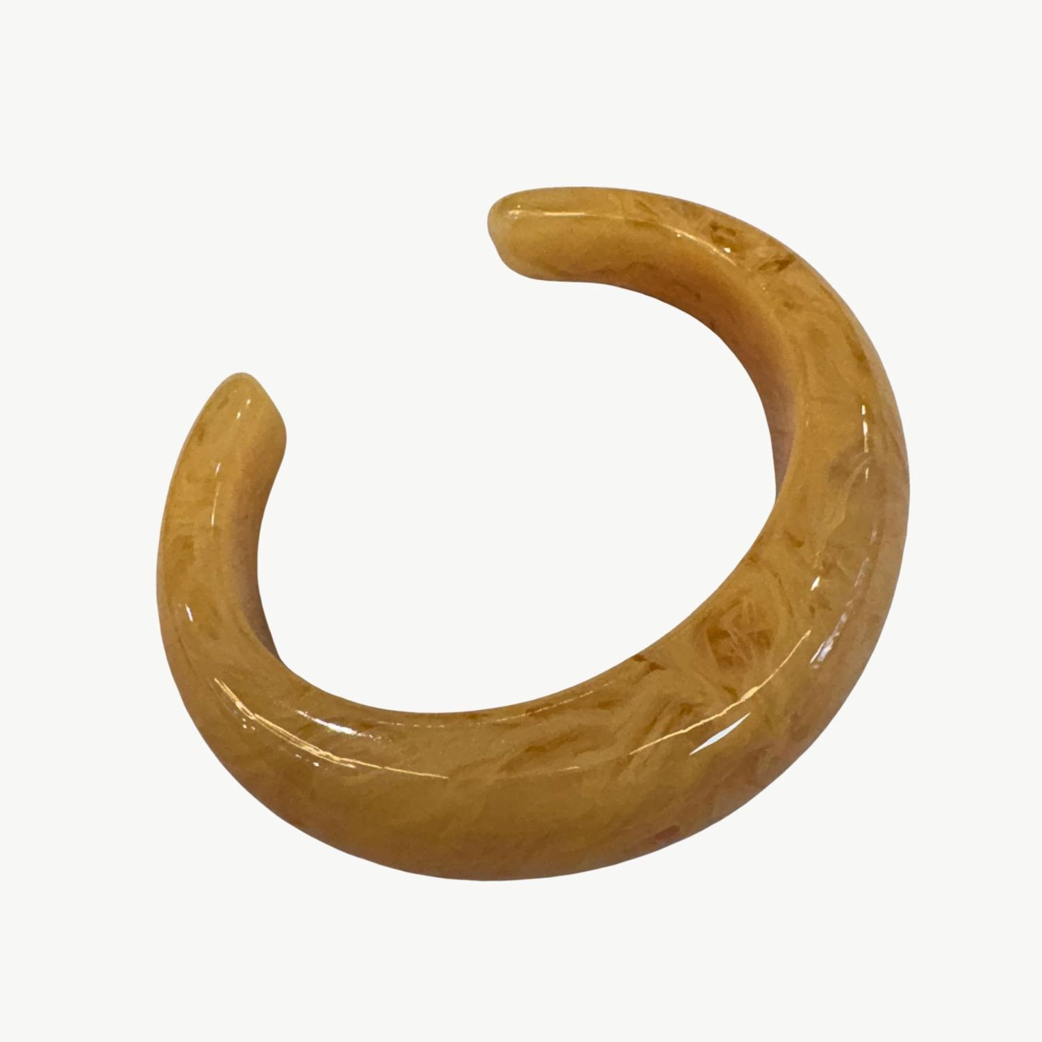 BYBJOR Cuff Resin armband marble warm yellow