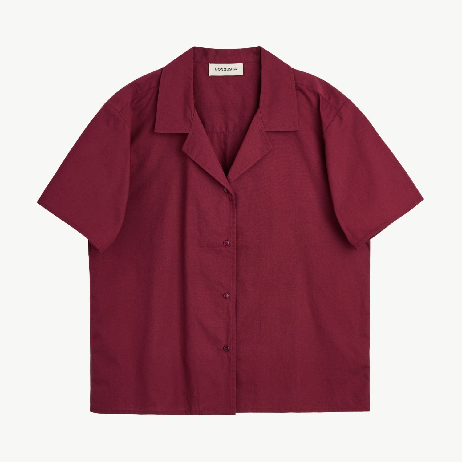 BONGUSTA Sahej short sleeve shirt wine