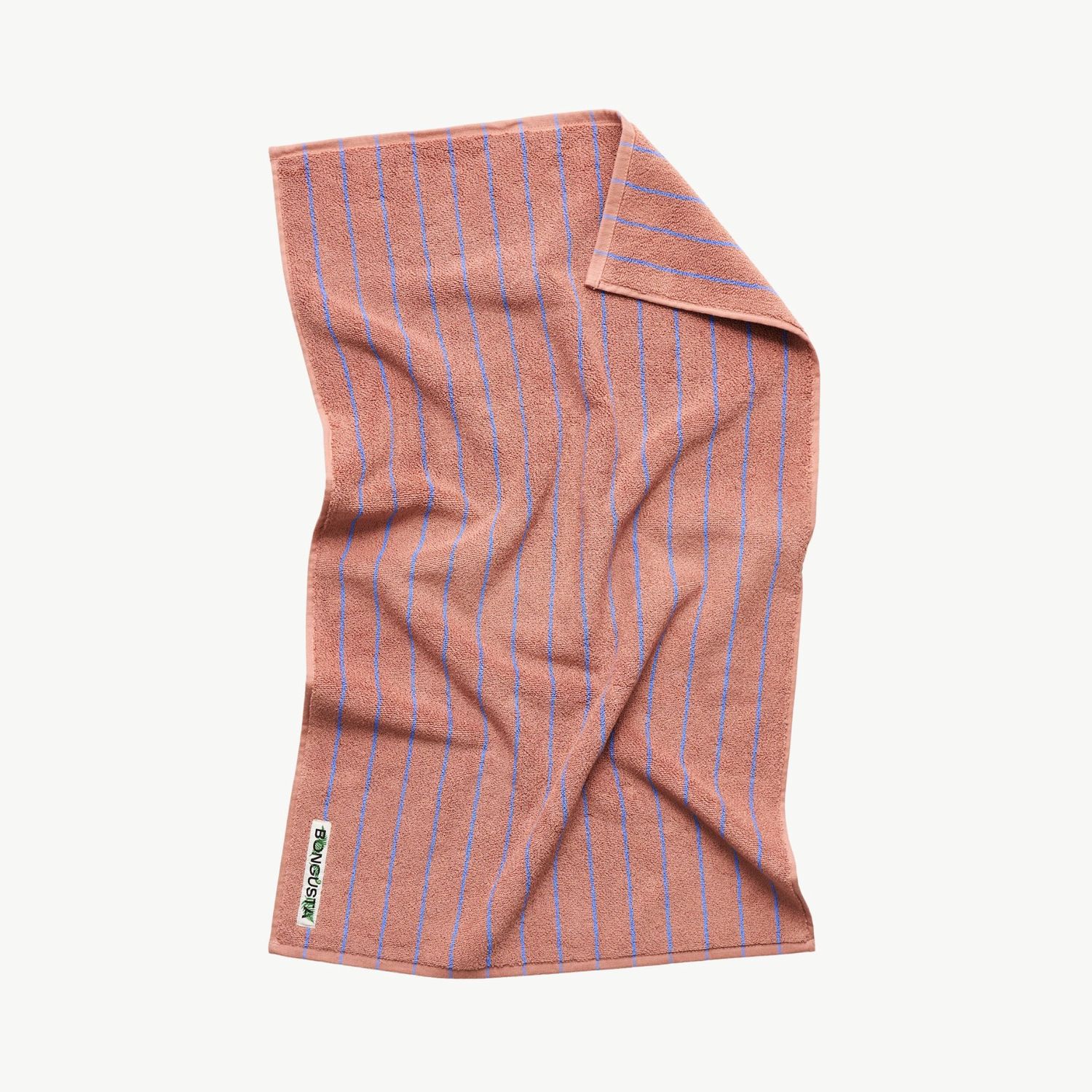 BONGUSTA Naram Handdoek camel &amp; ultramarine 50 x 80cm