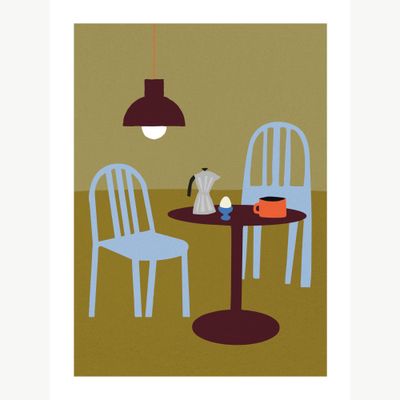 FISK Ontbijt groen poster 30x40cm