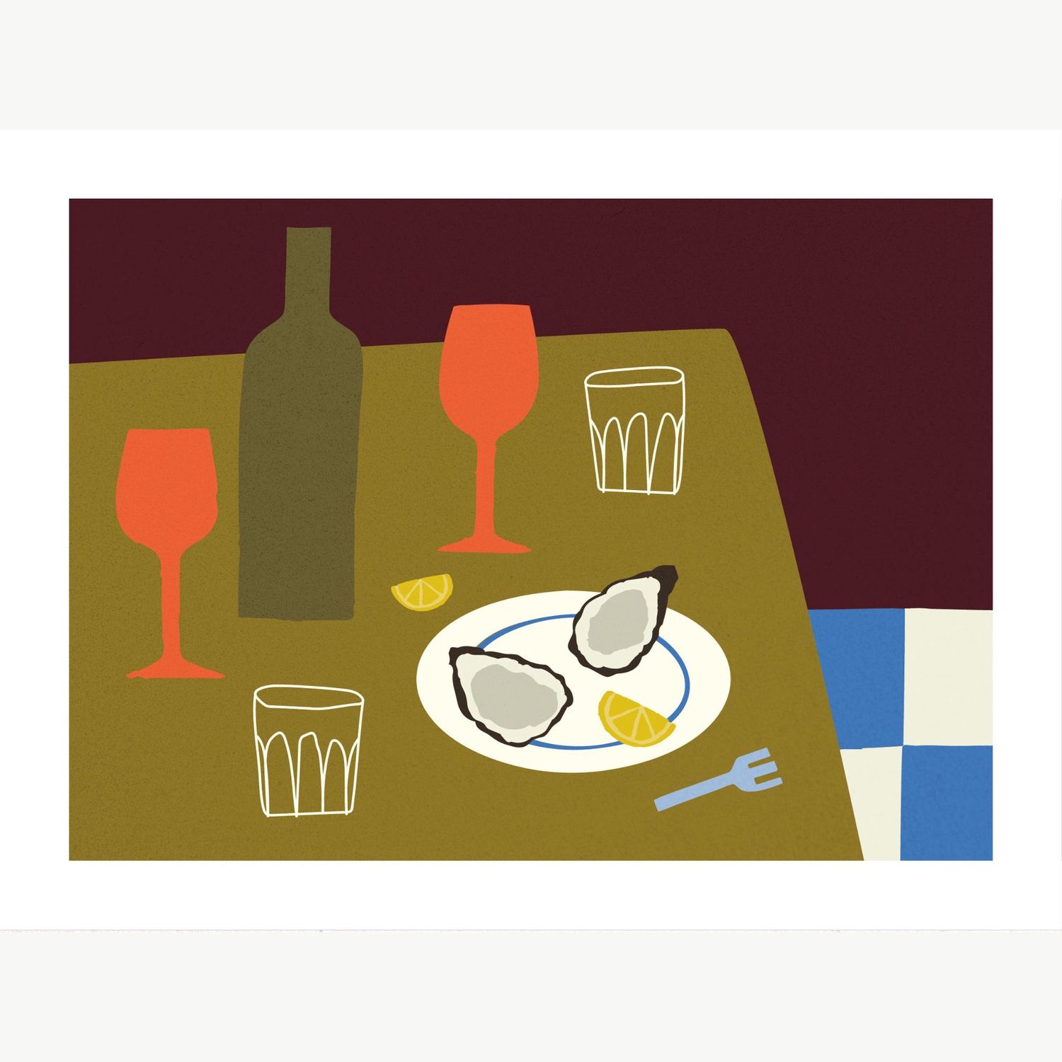 FISK Oester rood poster 50x70cm