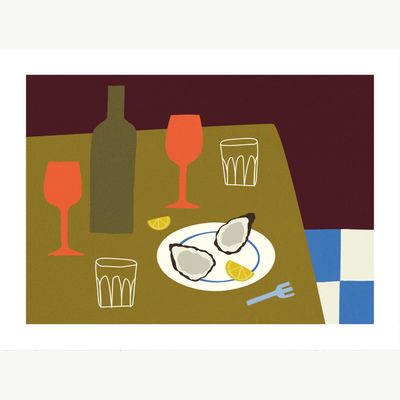 FISK Oester rood poster 50x70cm