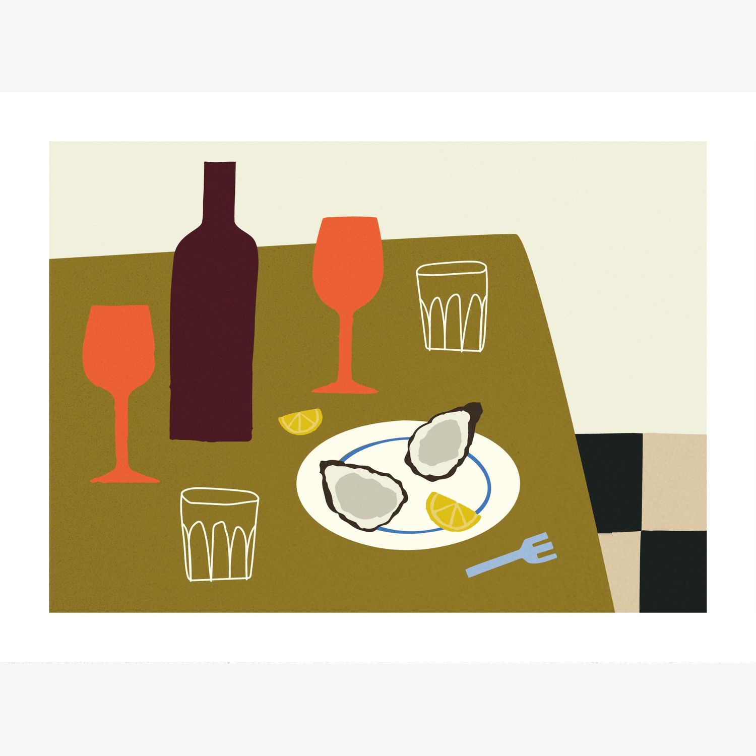 FISK Oester beige poster 30x40cm