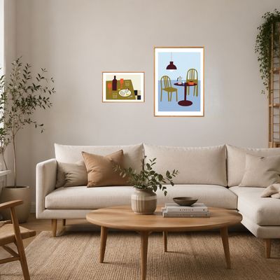 FISK Oester beige poster 30x40cm