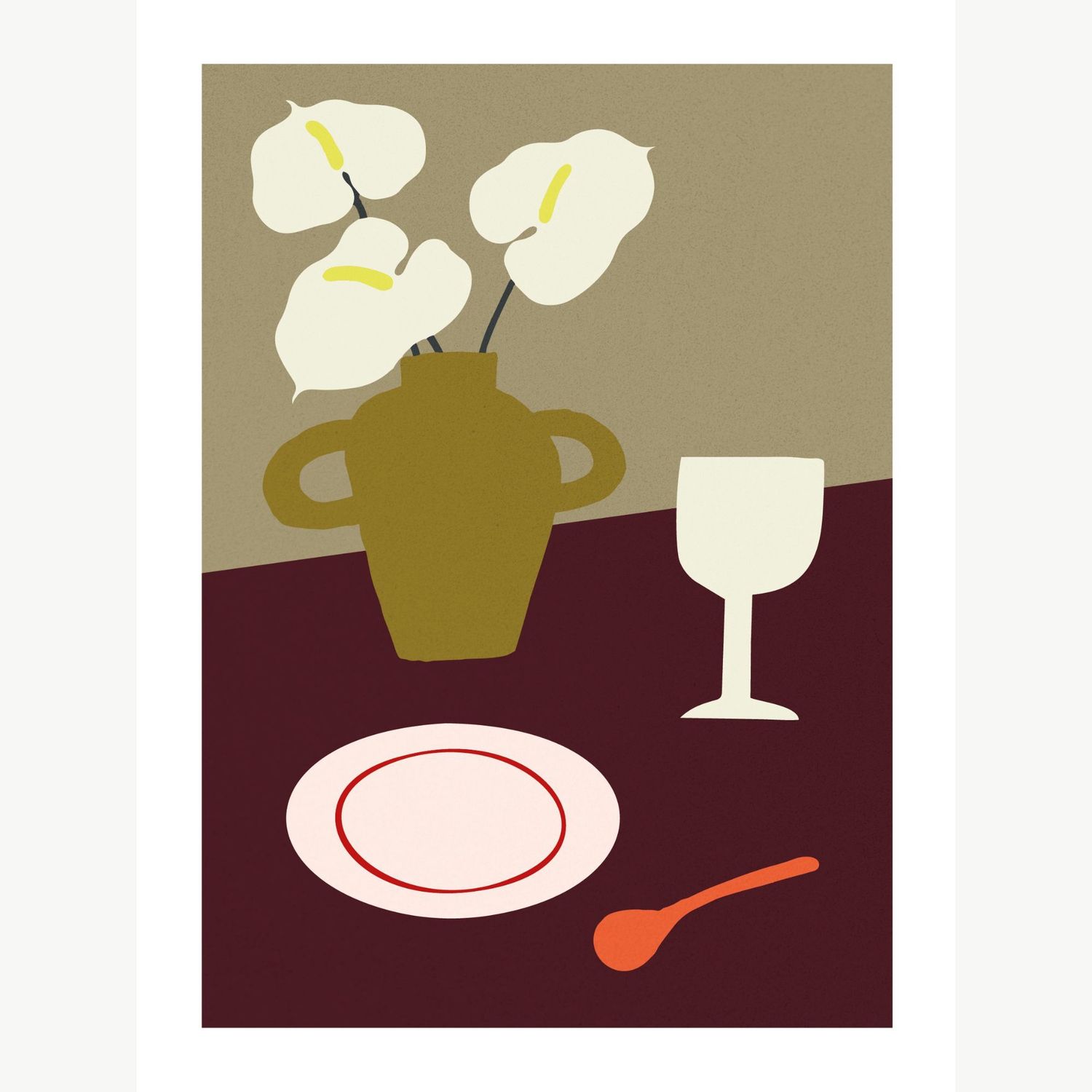 FISK Anthurium taupe poster 50x70cm