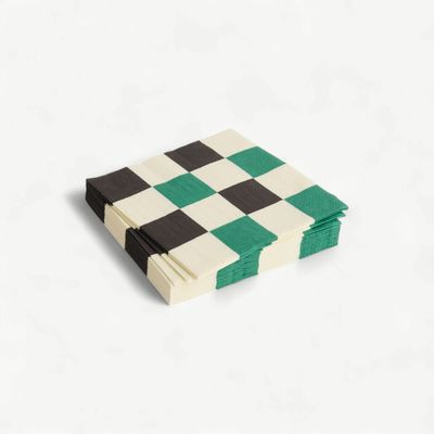 HAY Pattern servetten check off-white &amp; green medium