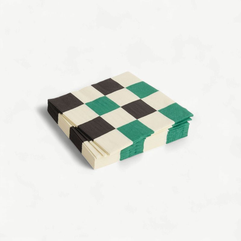 HAY Pattern servetten check off-white &amp; green medium