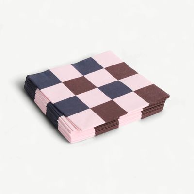 HAY Pattern servetten check light pink &amp; bordeaux large